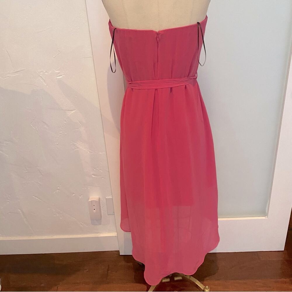 Lavender brown Barbie pink strapless high low dress M - Picture 2 of 7